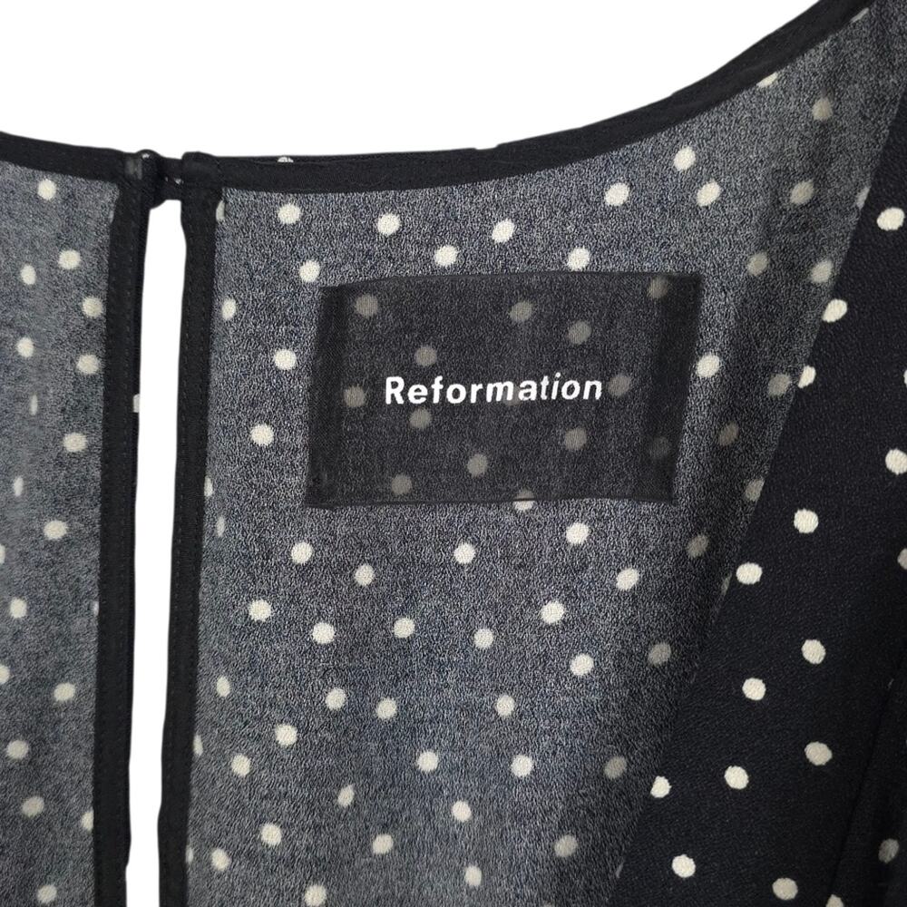 Reformation Elio Mini Dress Polka Dot Print Flutter Cap Sleeve - Picture 6 of 13